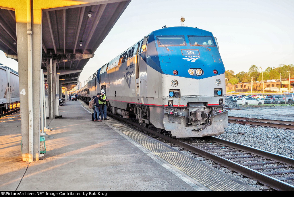 The northbound Crescent calls at Charlotte, NC